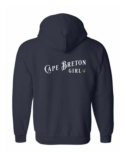 Cape Breton Girl Tartan Left Chest and Back Zip Hoodie
