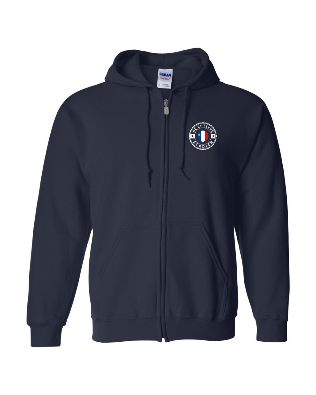 Ne Et Eleve Acadien Left Chest Only French Zip Hoodie - Unisex