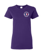 Acadian Born And Raised Flag Left Chest Women's Tee