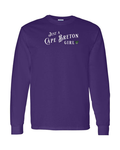 Just a Cape Breton Girl Tartan Left Chest Long Sleeve Tee