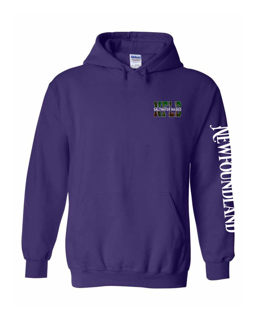 NFLD Saltwater Raised Left Chest and Sleeve Pullover Hoodie - Unisex