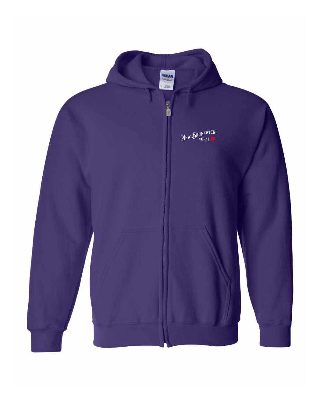 New Brunswick Nurse Left Chest and Back Zip Hoodie