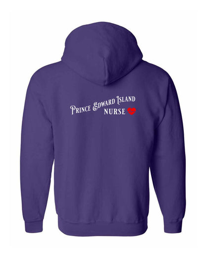 Prince Edward Island Nurse Left Chest and Back Zip Hoodie