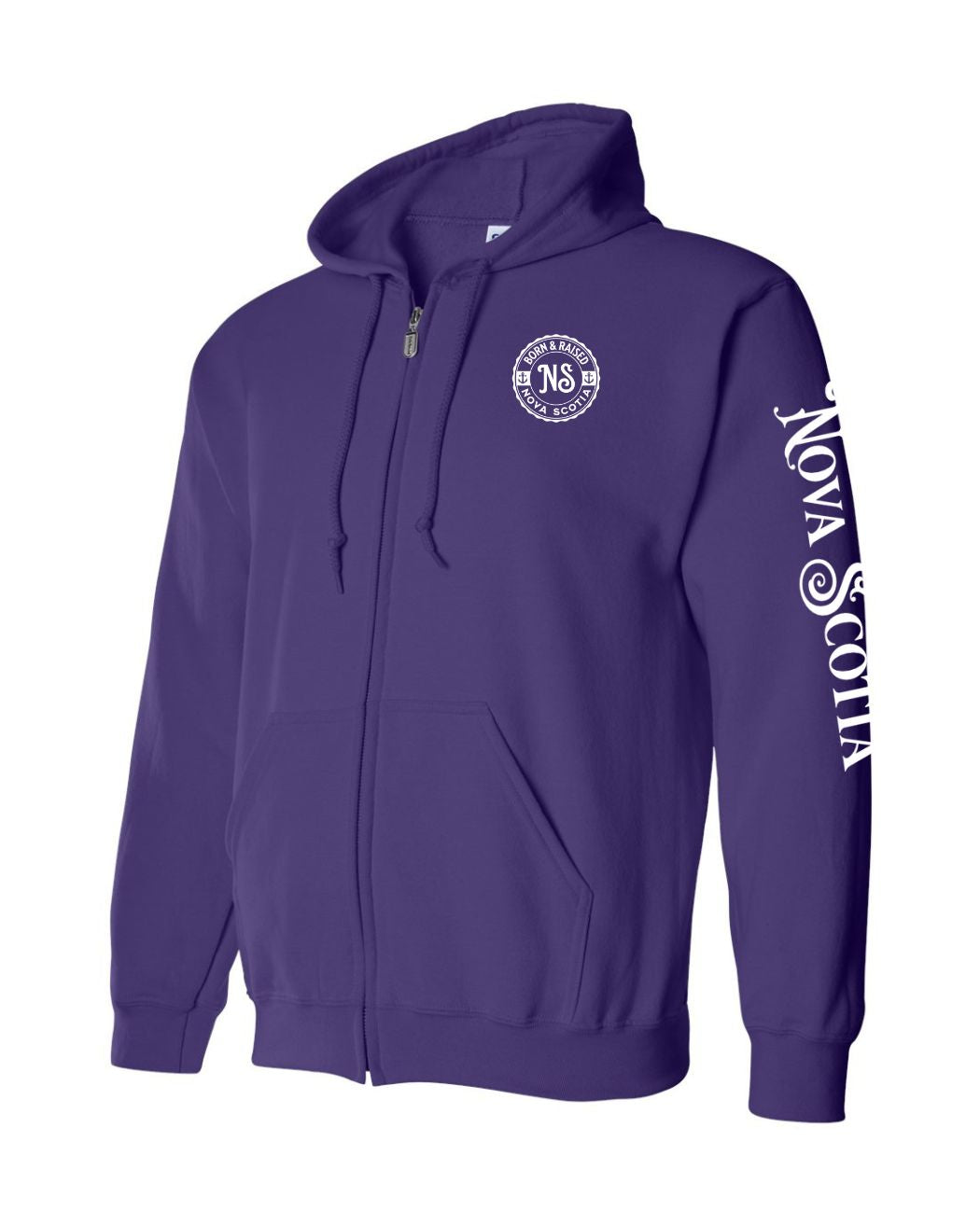 Born And Raised NS Left Chest and Sleeve Zip Hoodie - Unisex