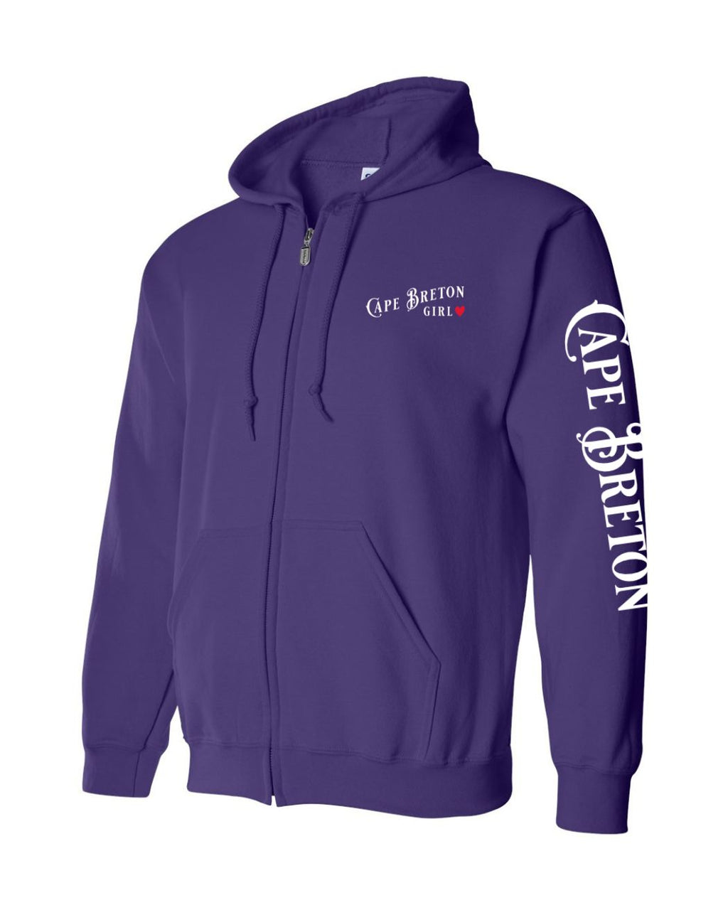CB Girl Red Heart Left Chest and Sleeve Zip Hoodie - Unisex