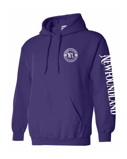 Born and Raised Newfoundland Left Chest and Sleeve Pullover Hoodie