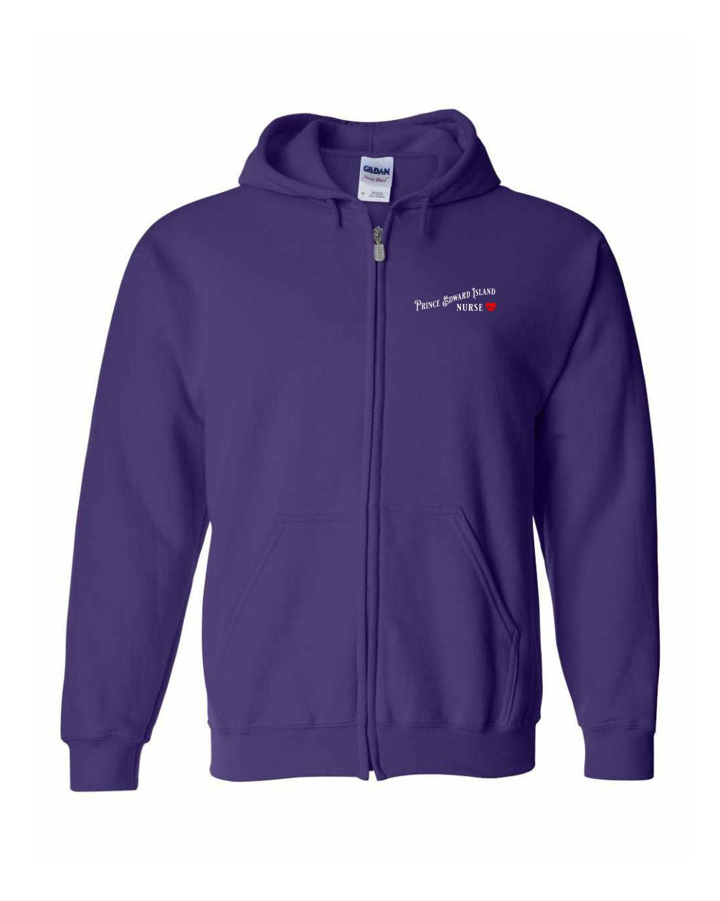PEI Nurse Left Chest and Back Zip Hoodie - Unisex
