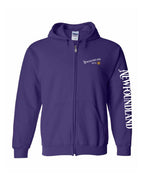 NFLD Guy Yellow Compass Left Chest And Sleeve Zip Hoodie - Unisex