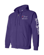 A piece of my heart Red Heart NS Left Chest and Sleeve Zip Hoodie - Unisex