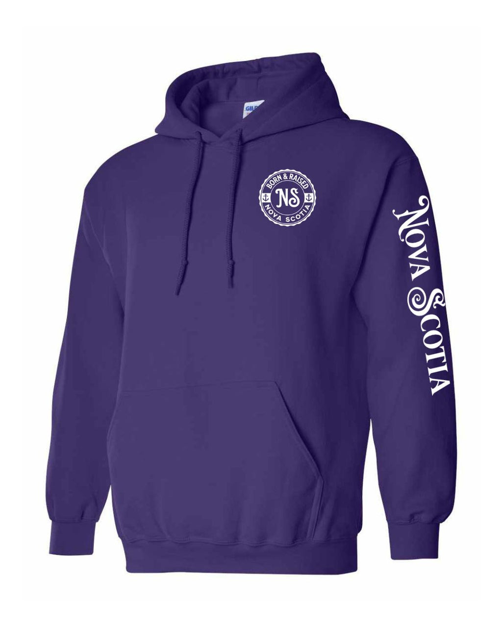 Born and Raised NS Left Chest and Sleeve Pullover Hoodie - Unisex