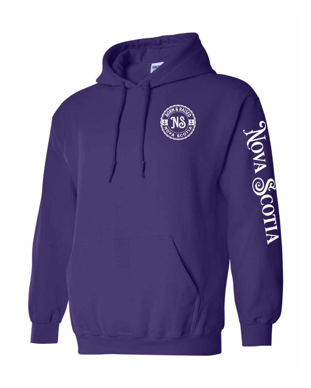 Born and Raised NS Left Chest and Sleeve Pullover Hoodie - Unisex