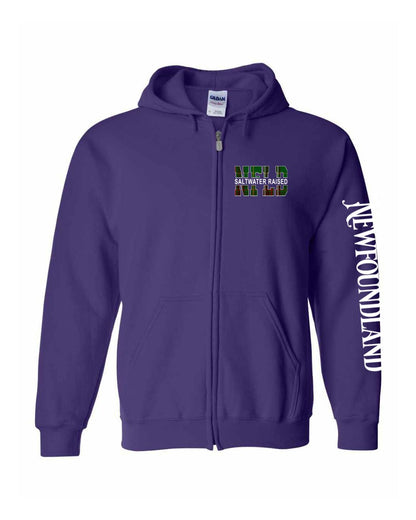 Newfoundland Saltwater Raised Left Chest And Sleeve Zip Hoodie