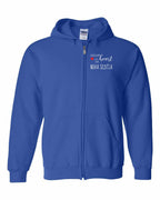 A piece of My heart in NS (Red Heart) Left Chest and Back Zip Hoodie - Unisex