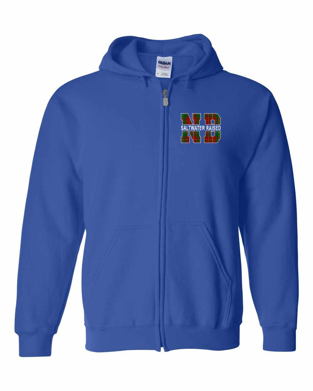 NB Saltwater Raised Left Chest and Back Zip Hoodie Printed NOT STITCHED