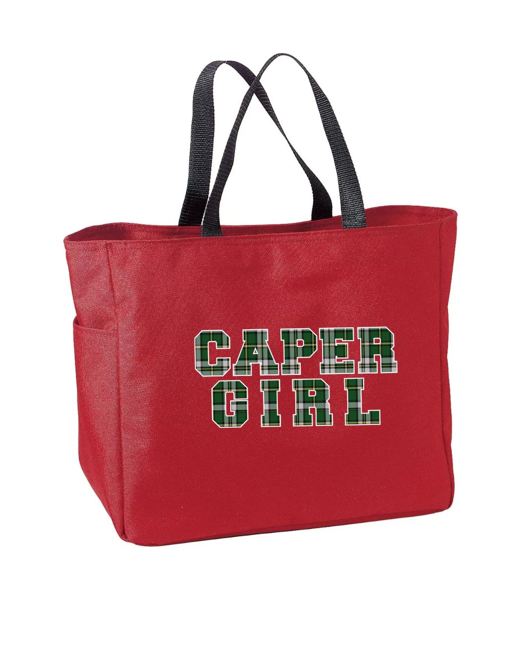 Caper Girl tartan lettering Tote Bag