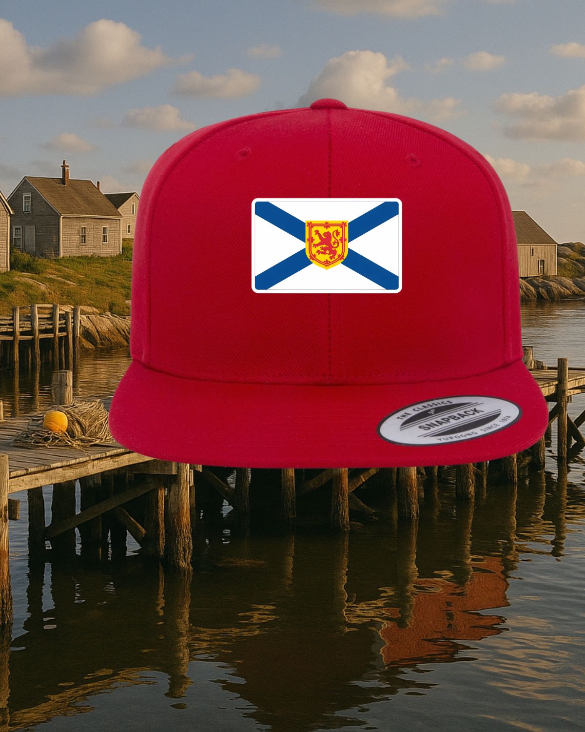 Nova Scotia Flag Patch Flat Brim Hat