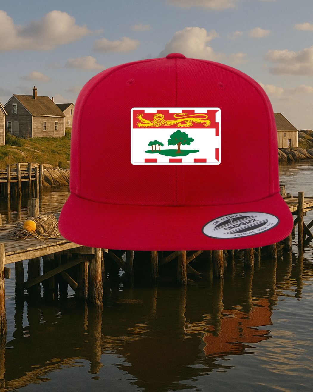Prince Edward Island Flag Patch Flat Brim Hat