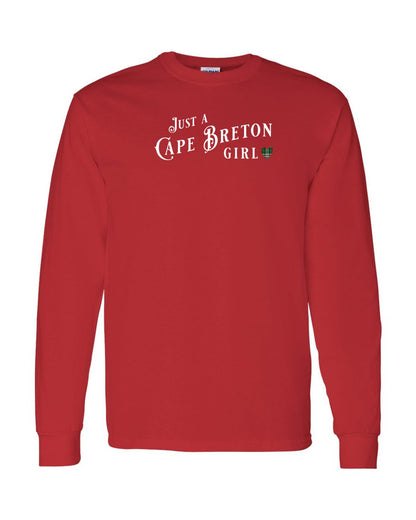Just a Cape Breton Girl Tartan Left Chest Long Sleeve Tee