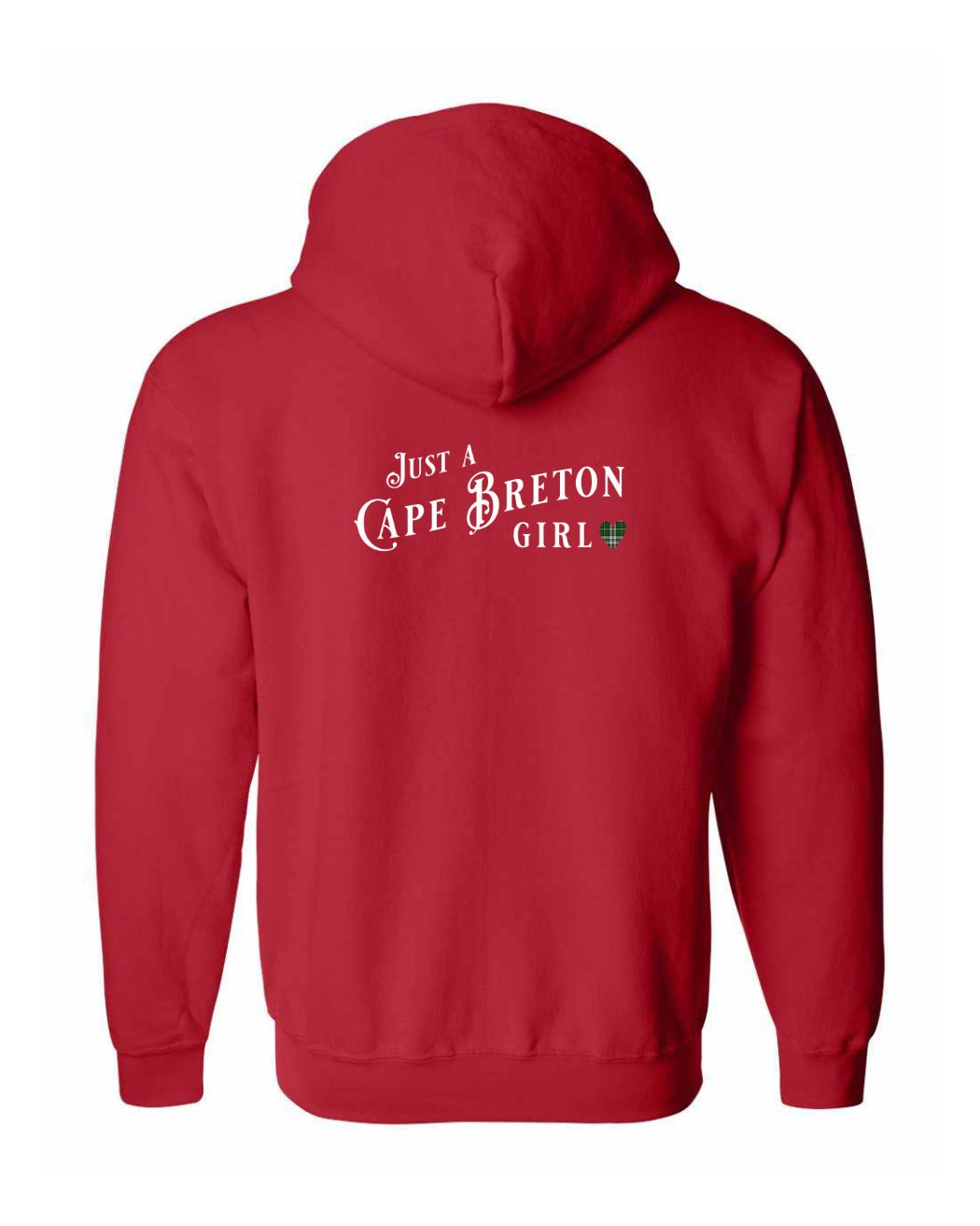 Just a Cape Breton Girl Tartan Left Chest and Back Zip Hoodie