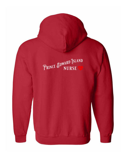 Prince Edward Island Nurse Left Chest and Back Zip Hoodie