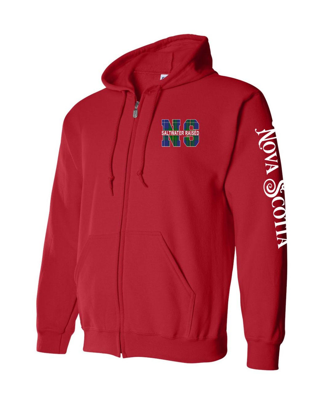 Saltwater Raised NS Left Chest and Sleeve Zip Hoodie - Unisex
