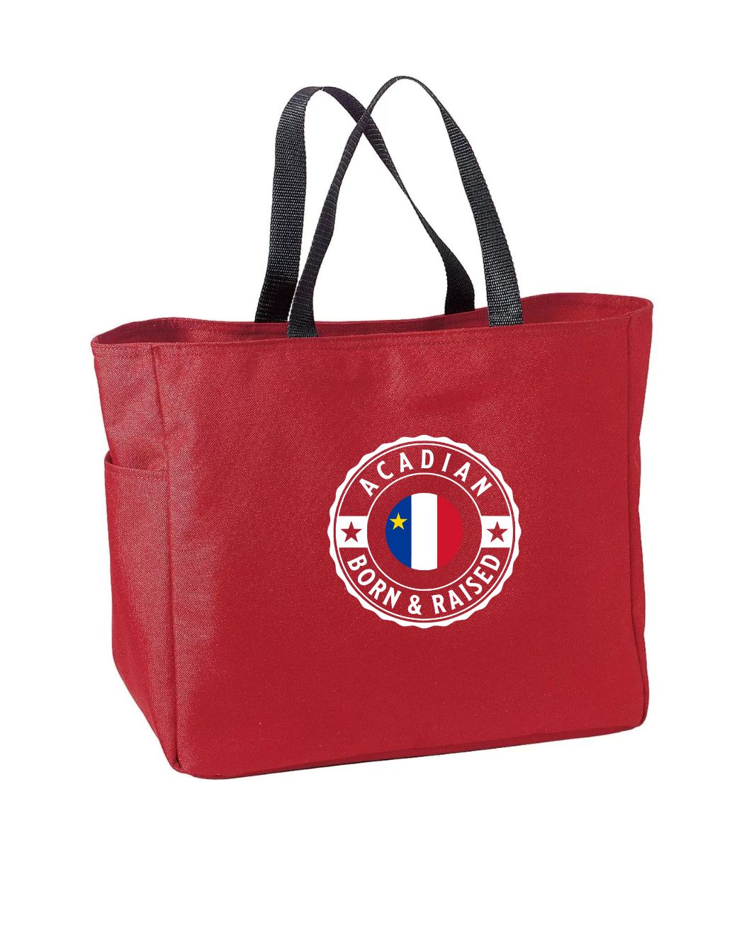 Acadian Born And Raised Acadian Flag Center Tote Bag