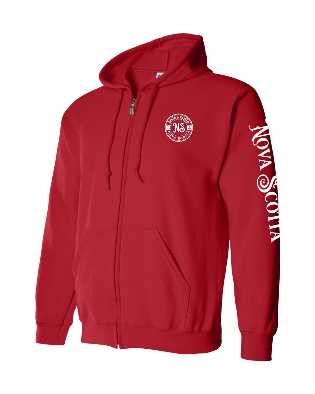 Born And Raised NS Left Chest and Sleeve Zip Hoodie - Unisex