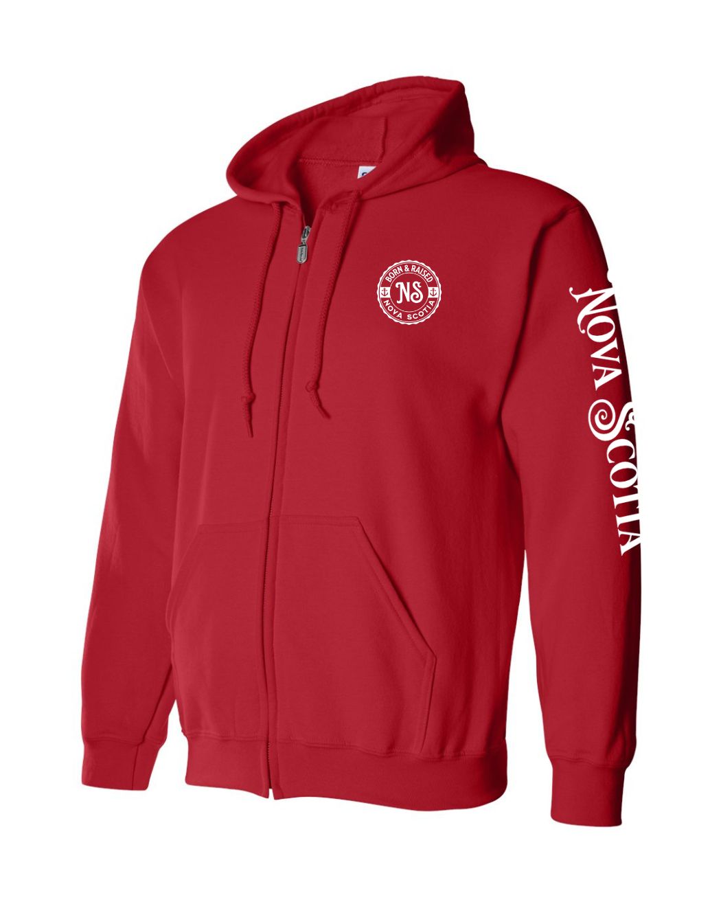 Born And Raised NS Left Chest and Sleeve Zip Hoodie - Unisex