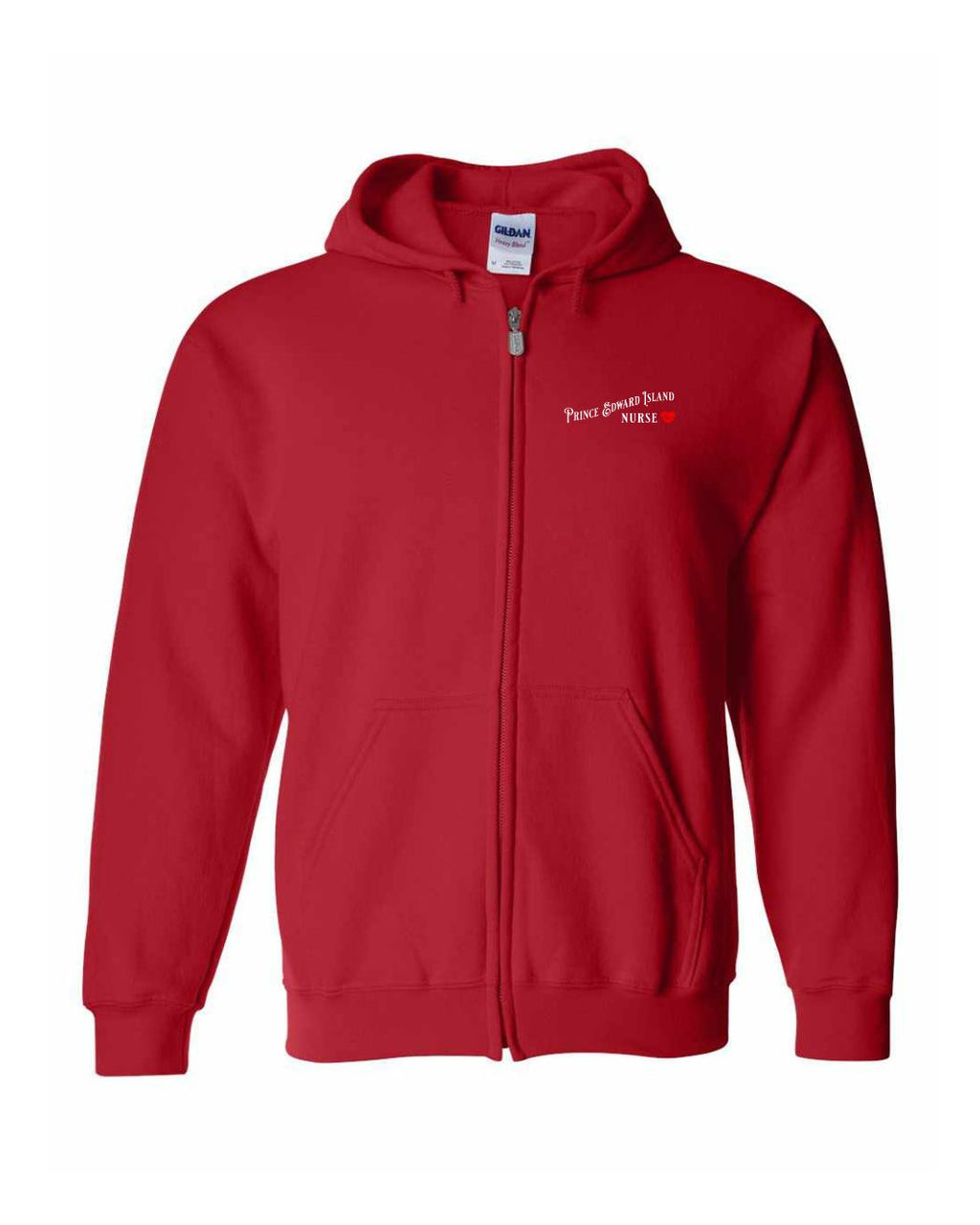 PEI Nurse Left Chest and Back Zip Hoodie - Unisex