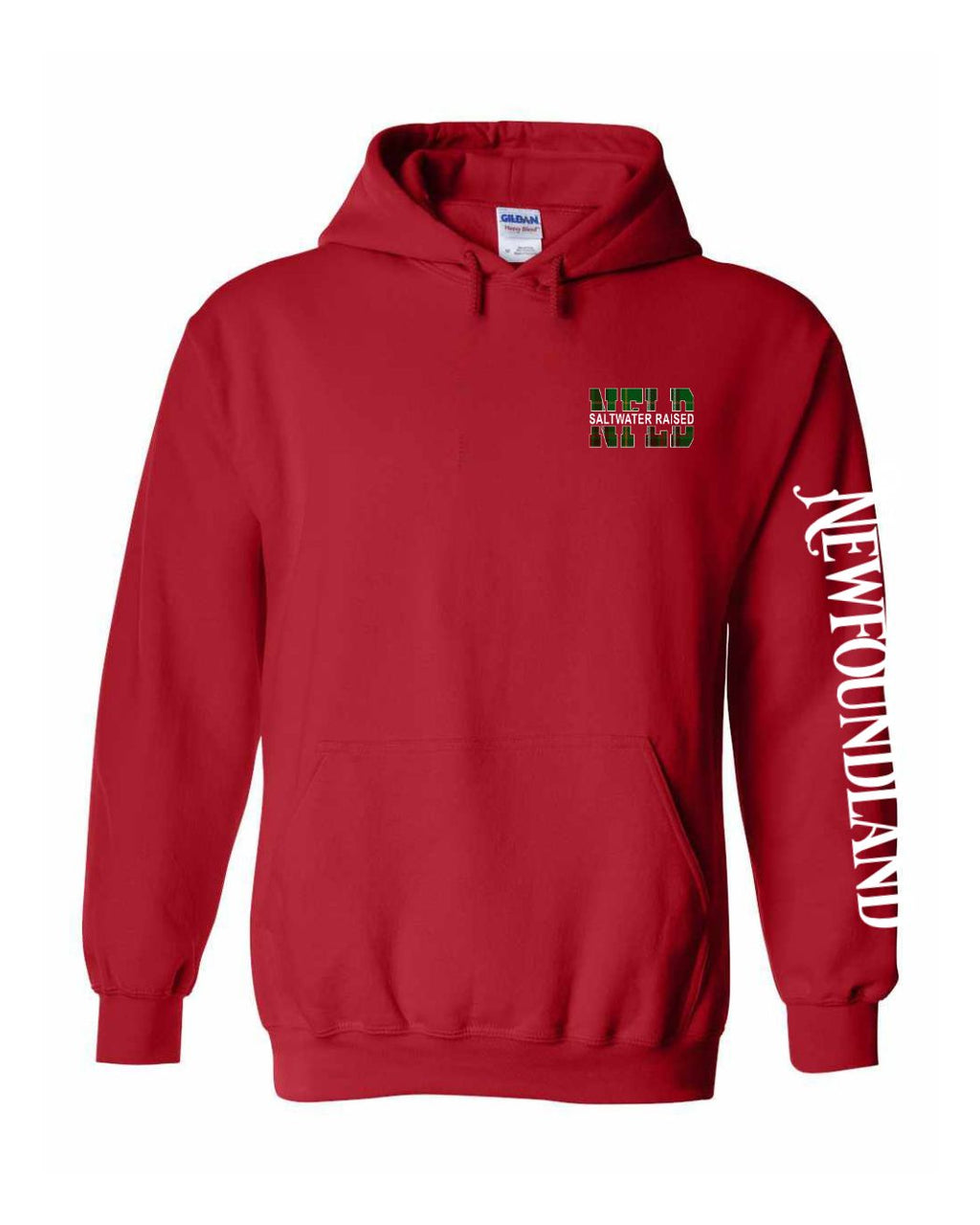 NFLD Saltwater Raised Left Chest and Sleeve Pullover Hoodie - Unisex
