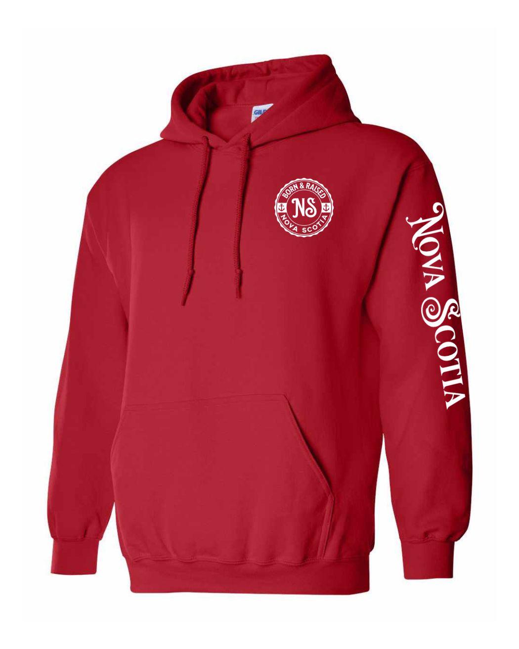 Born and Raised NS Left Chest and Sleeve Pullover Hoodie - Unisex
