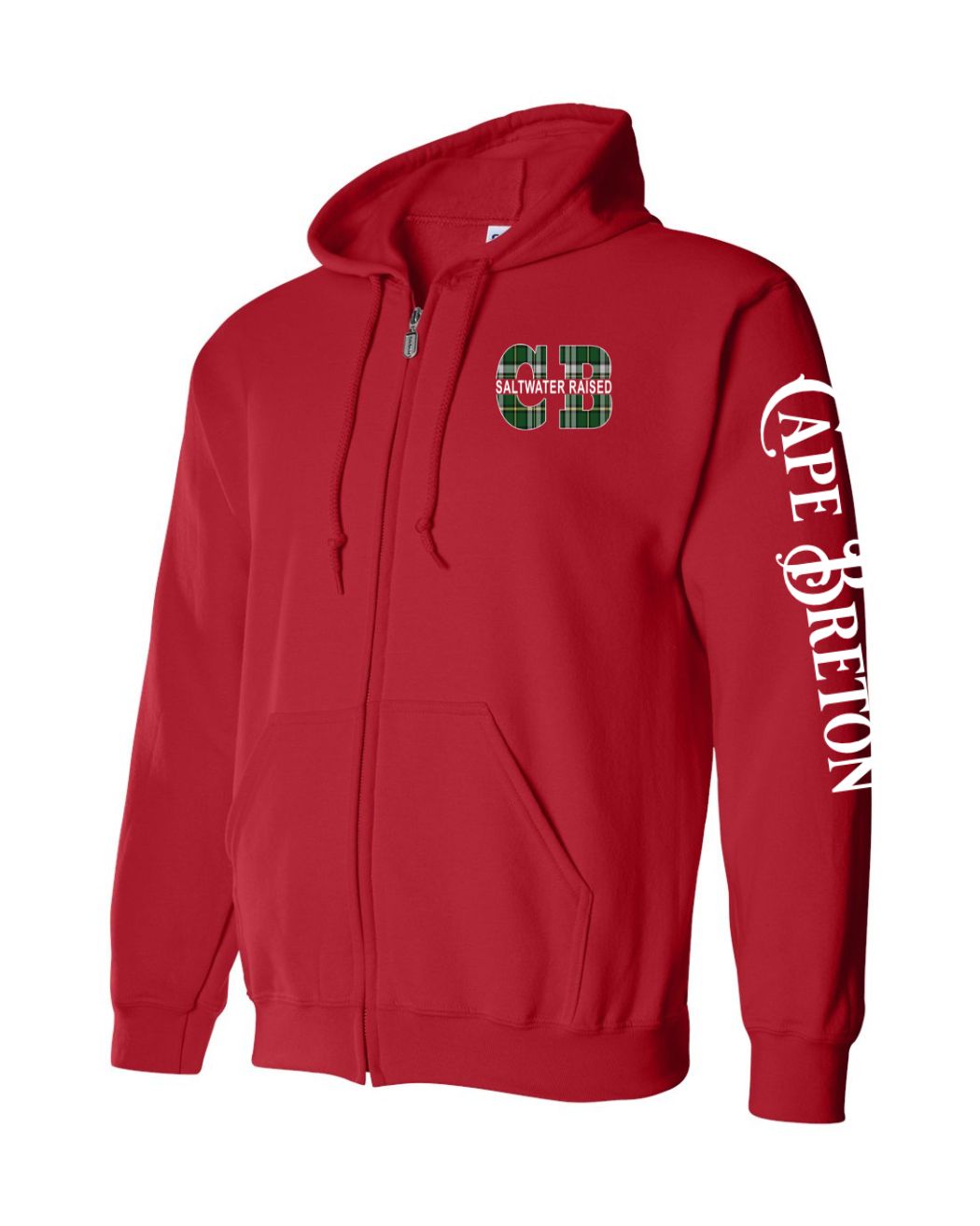Cape Breton Saltwater Raised Left Chest and Sleeve Zip Hoodie
