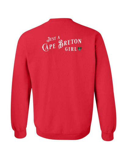 Just a Cape Breton Girl Tartan Left Chest and Back Crewneck Sweatshirt