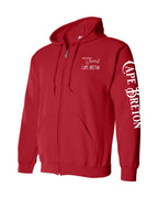 A piece of my Heart CB Red Heart Left Chest and Sleeve Zip Hoodie - Unisex