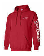 NFLD Girl Red Heart Left Chest and Sleeve Pullover Hoodie - Unisex
