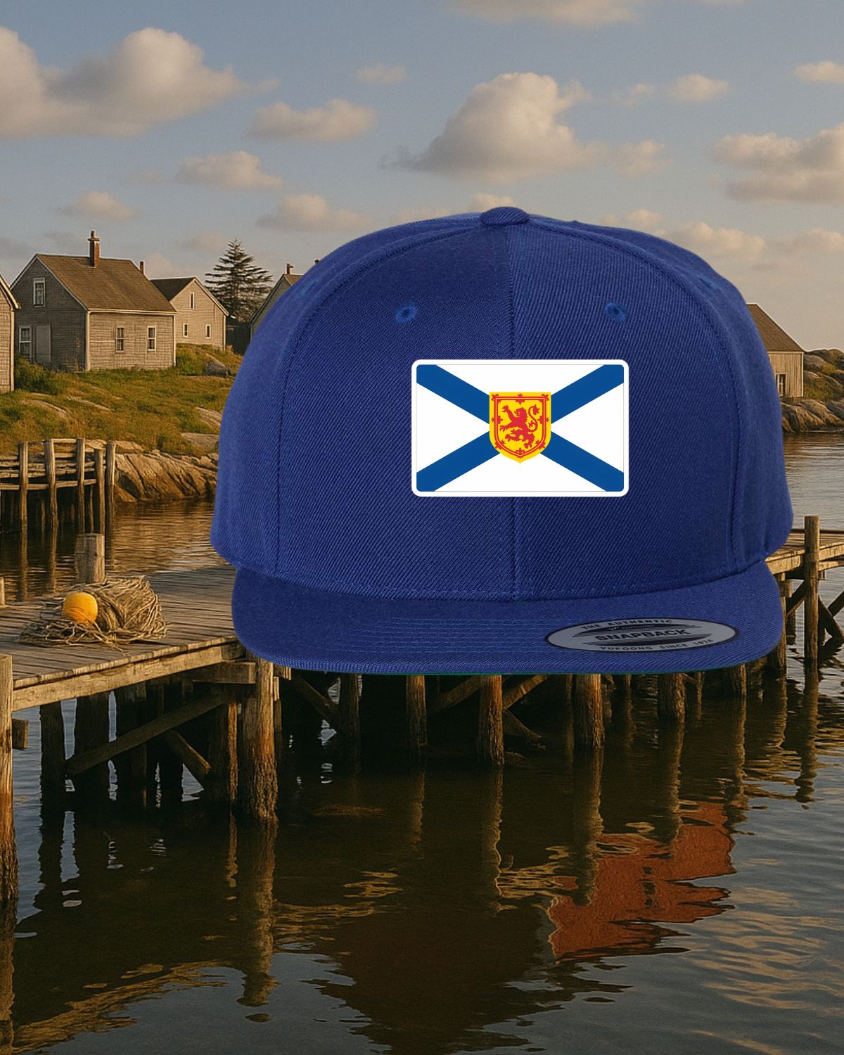 Nova Scotia Flag Patch Flat Brim Hat