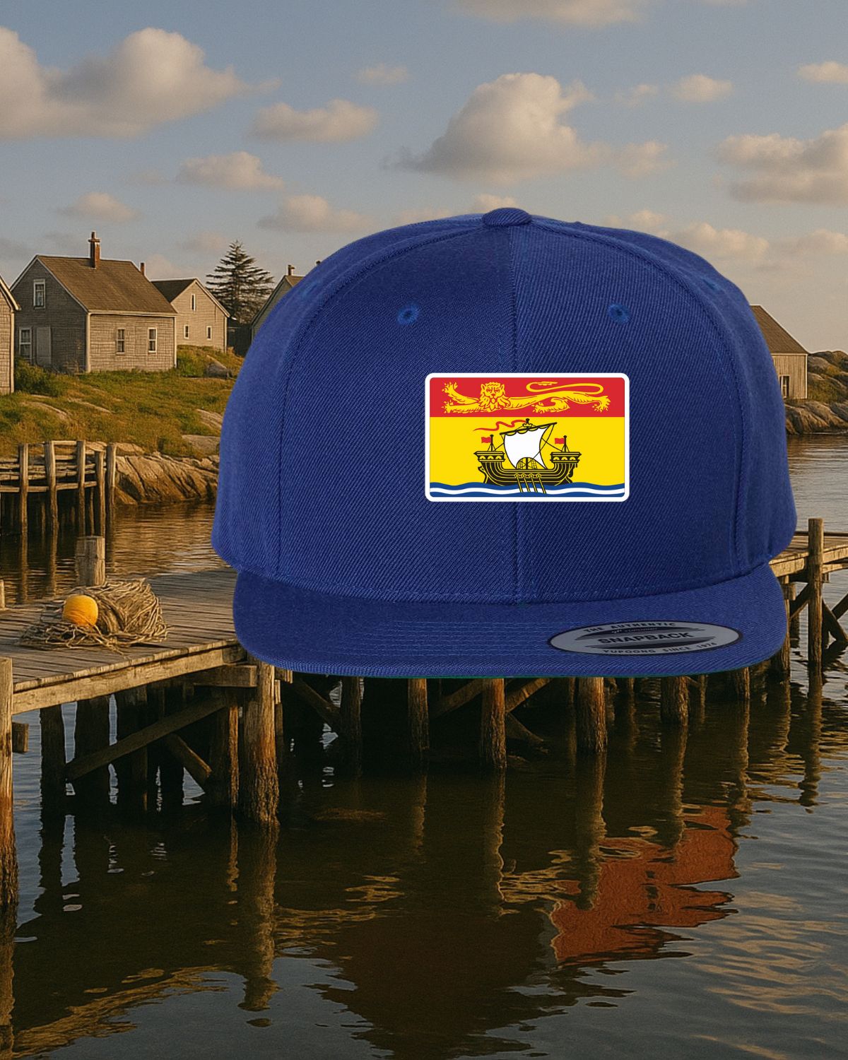 New Brunswick Flag Patch Flat Brim Hat