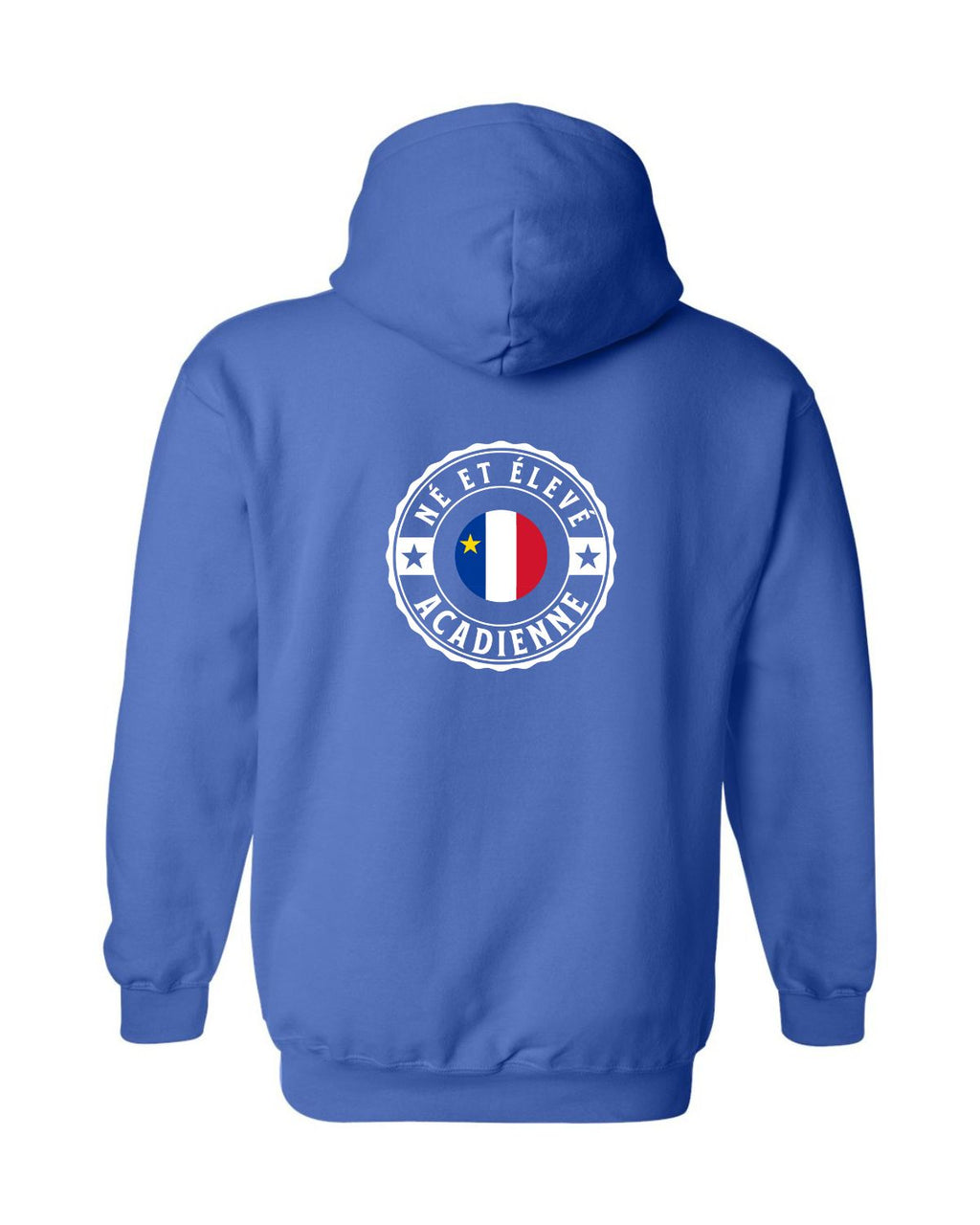 Ne Et Eleve Acadienne Flag Left Chest and Back Zip Hoodie French - Unisex