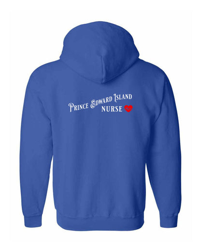 Prince Edward Island Nurse Left Chest and Back Zip Hoodie