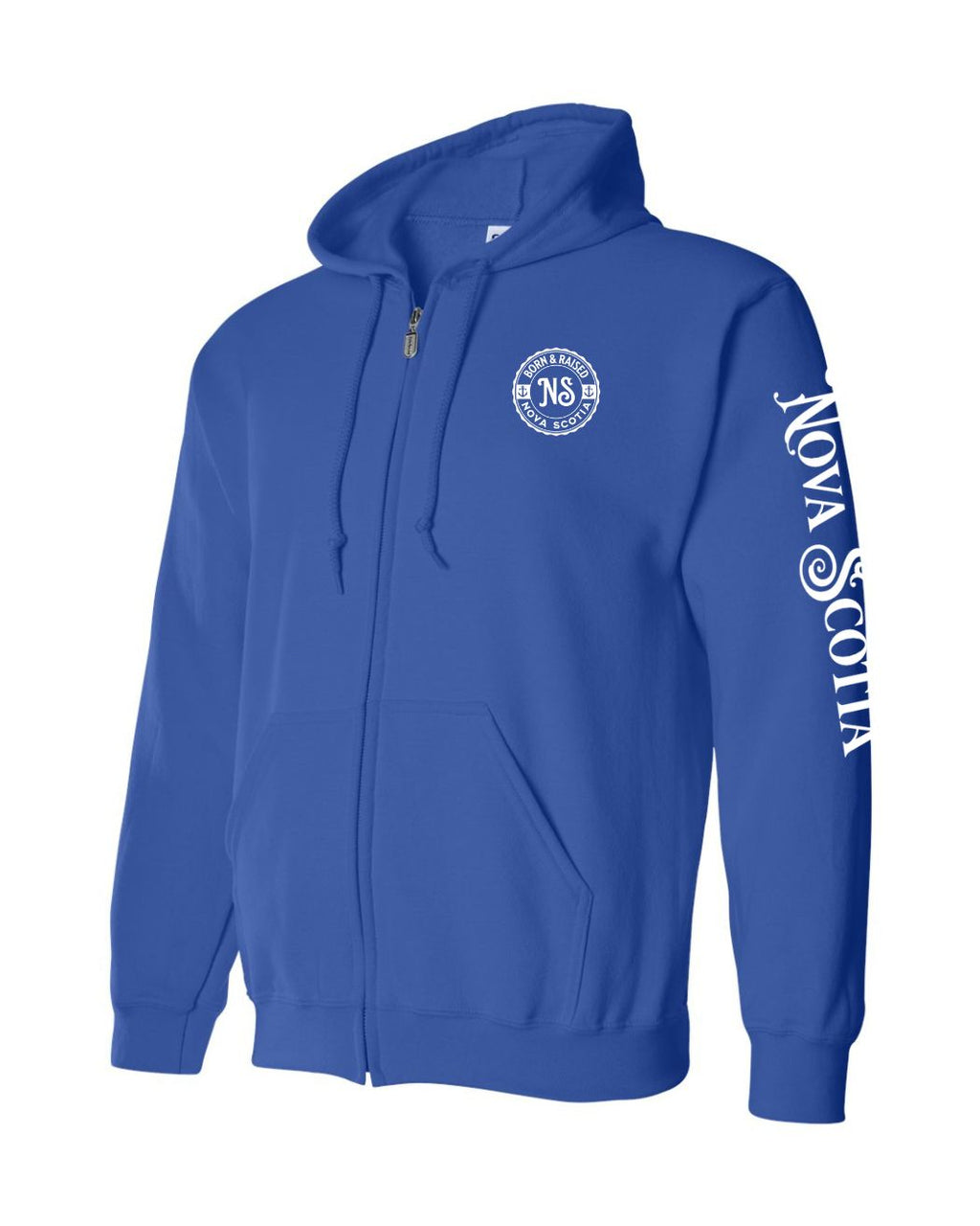 Born And Raised NS Left Chest and Sleeve Zip Hoodie - Unisex