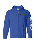 NFLD Saltwater Raised Left Chest And Sleeve Zip Hoodie - Unisex