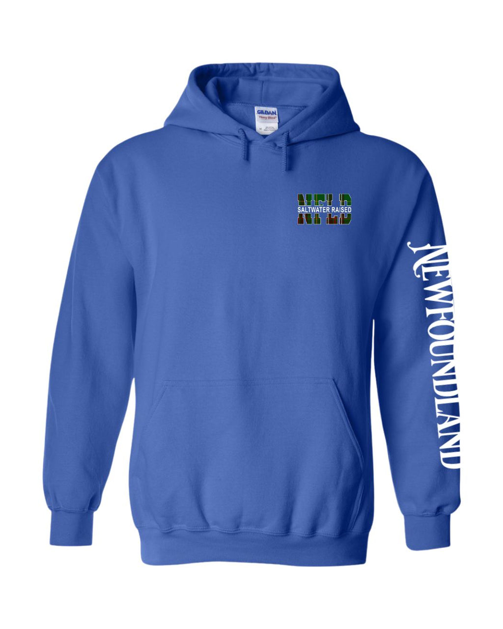 NFLD Saltwater Raised Left Chest and Sleeve Pullover Hoodie - Unisex