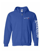 NFLD Girl Red Heart Left Chest And Sleeve Zip Hoodie - Unisex