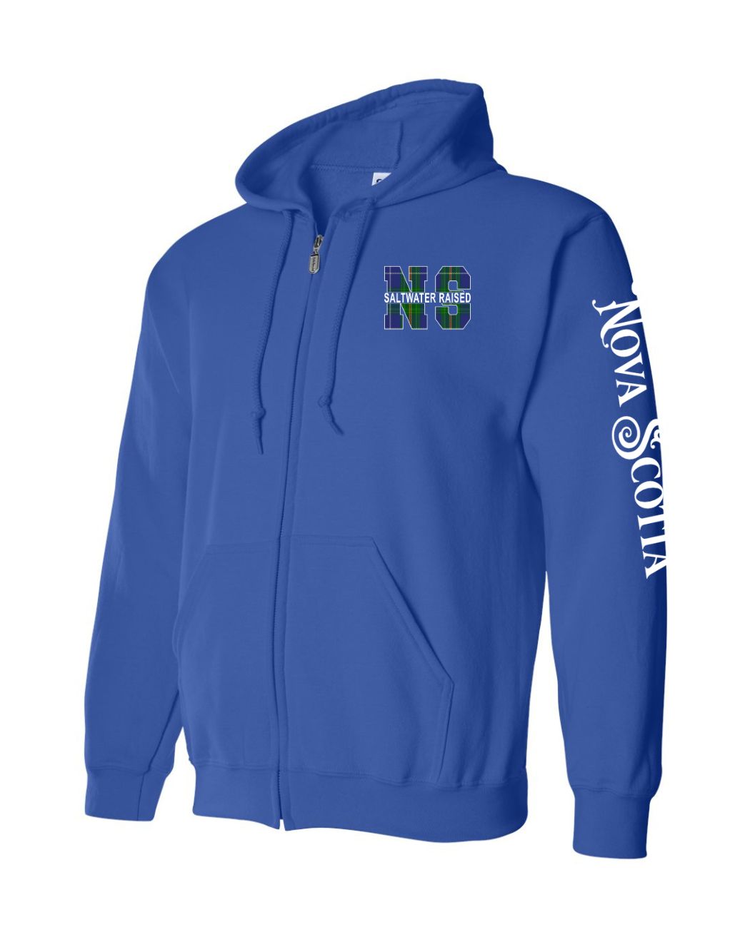Saltwater Raised NS Left Chest and Sleeve Zip Hoodie - Unisex