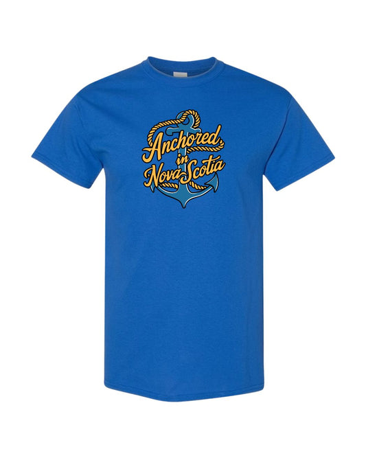 Anchored in Nova Scotia Full Front Mens Tee