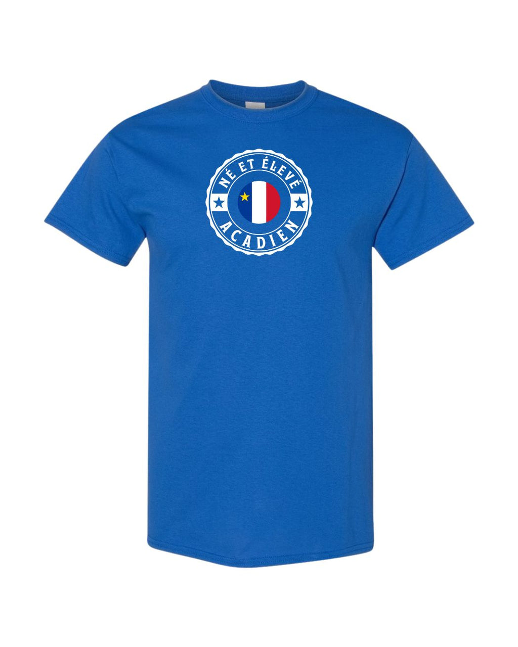 Ne Et Eleve Acadien with Acadian Flag Center Men's Tee