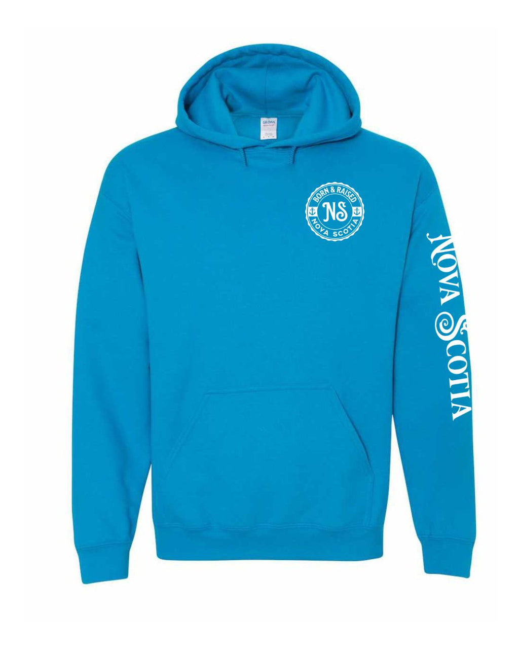 Born and Raised NS Left Chest and Sleeve Pullover Hoodie - Unisex