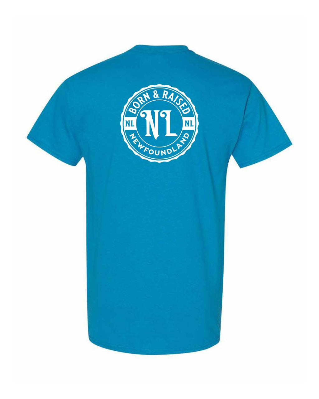 Born & Raised NFLD Left Chest and Back Men's Tee