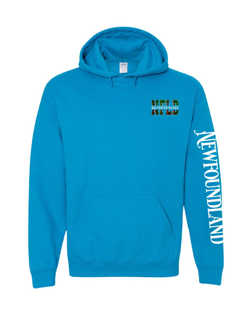 NFLD Saltwater Raised Left Chest and Sleeve Pullover Hoodie - Unisex