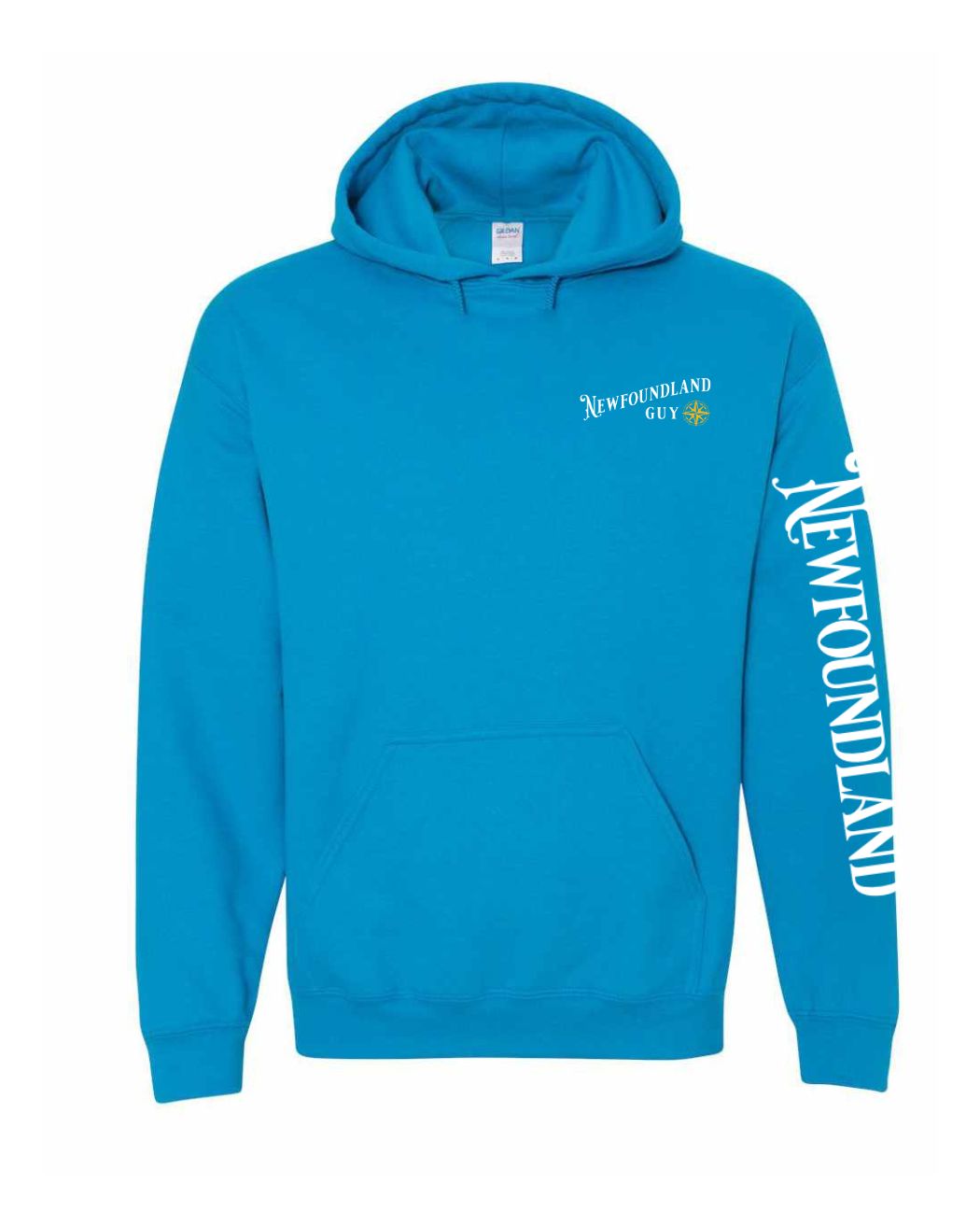 Newfoundland Guy Yellow Compass Left Chest and Sleeve Pullover Hoodie
